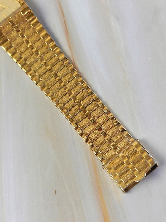 Jules Jurgensen Unisex Gold Tone Tank Style Watch – Date Window – Quartz Dress Watch
