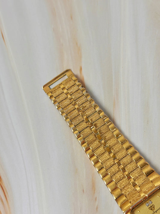 Jules Jurgensen Unisex Gold Tone Tank Style Watch – Date Window – Quartz Dress Watch