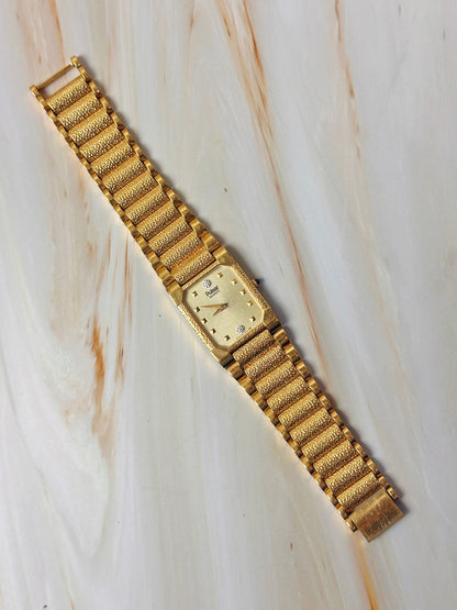 Pulsar Women’s Gold Tone Tank Style Watch – Diamond Accents – Quartz Dress Watch