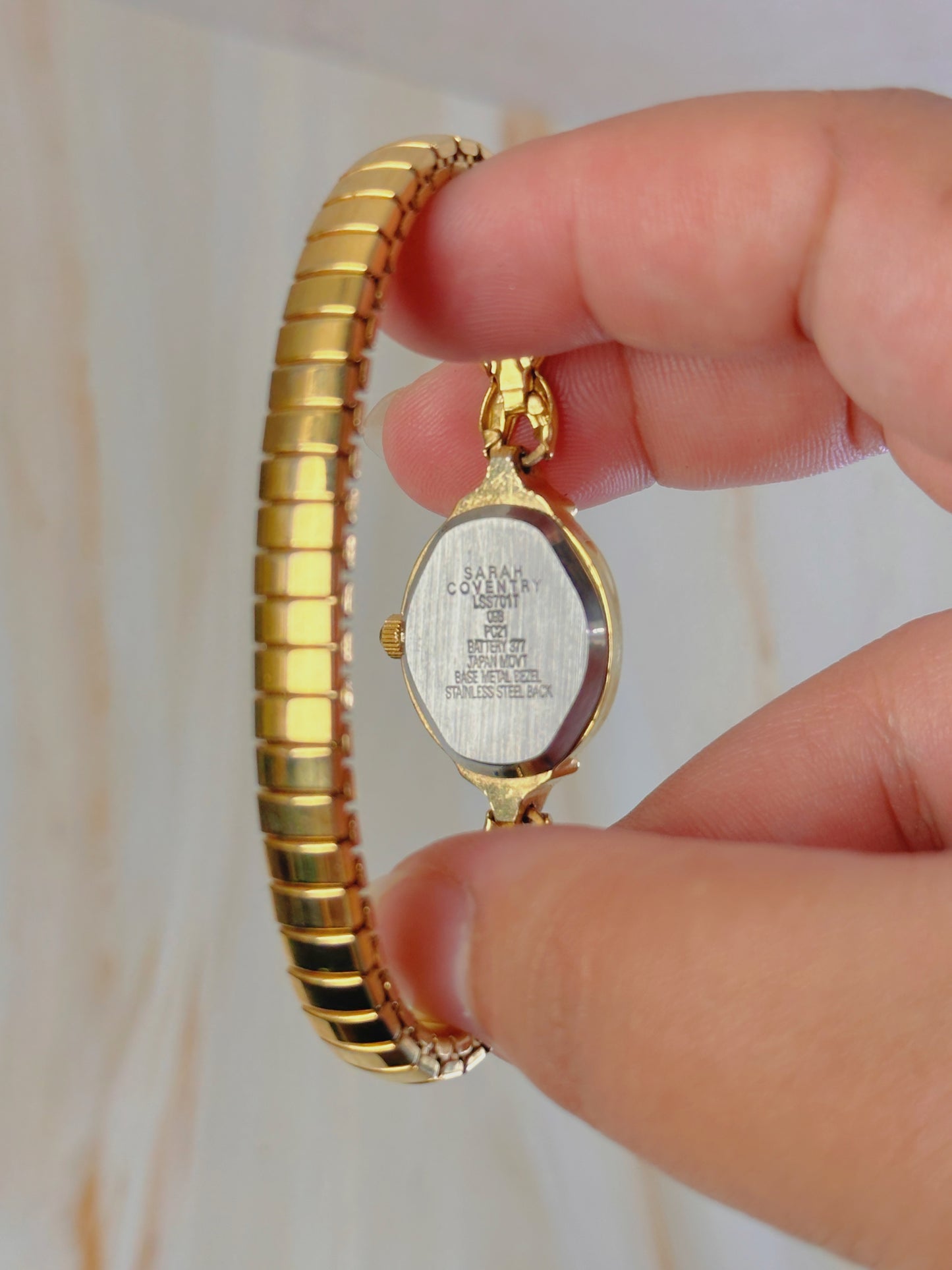Sarah Coventry Supreme Women’s Oval Dress Watch – Gold Tone Bracelet – Quartz