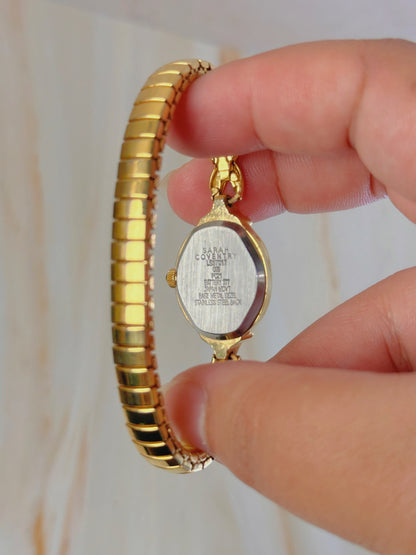 Sarah Coventry Supreme Women’s Oval Dress Watch – Gold Tone Bracelet – Quartz