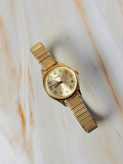 Pulsar Women’s Gold Tone Classic Watch – Arabic Numeral Dial – Quartz Dress Watch