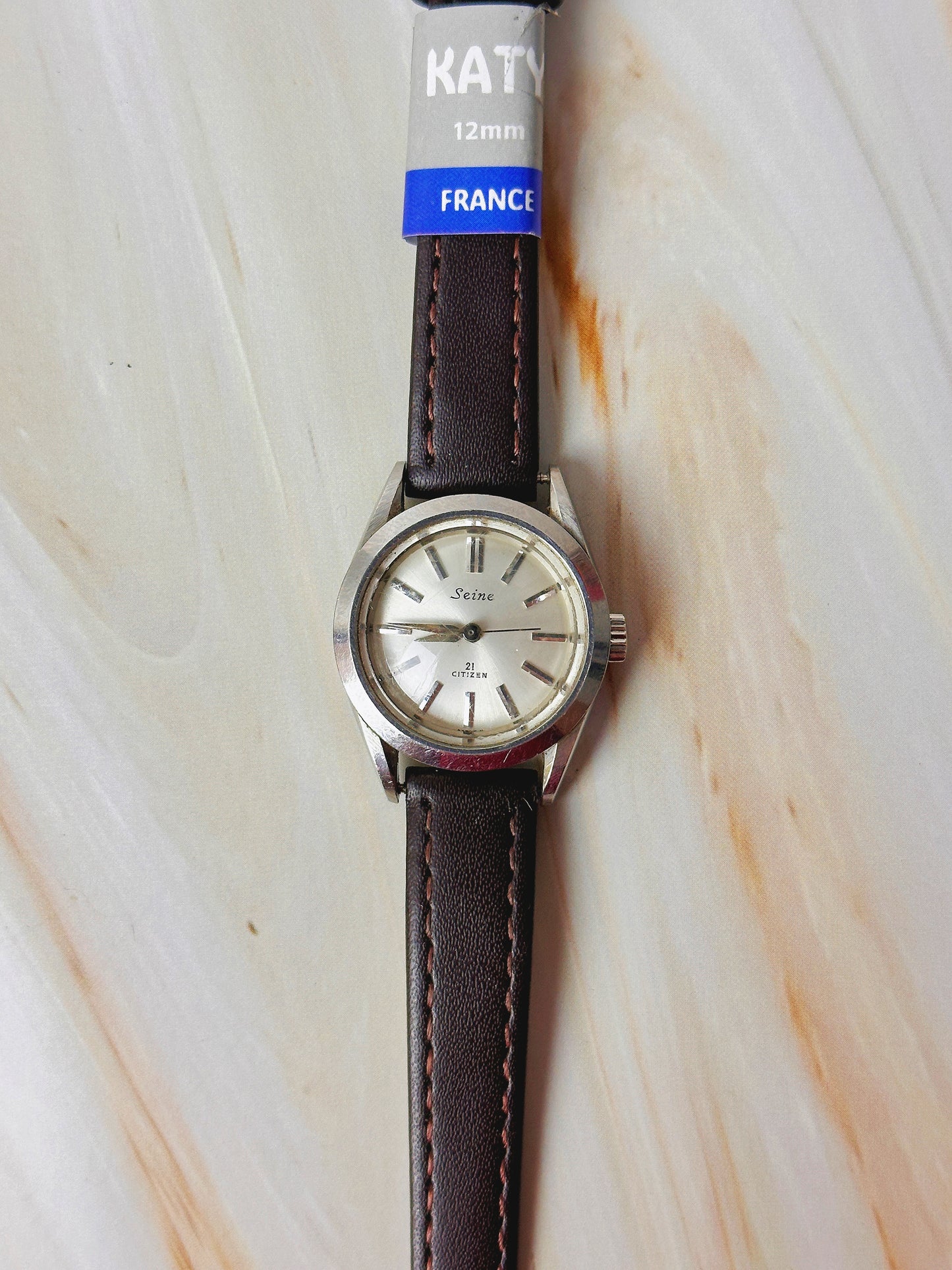 Vintage Citizen Seine Women’s Watch – 21 Jewels Mechanical – Stainless Steel – New Leather Strap