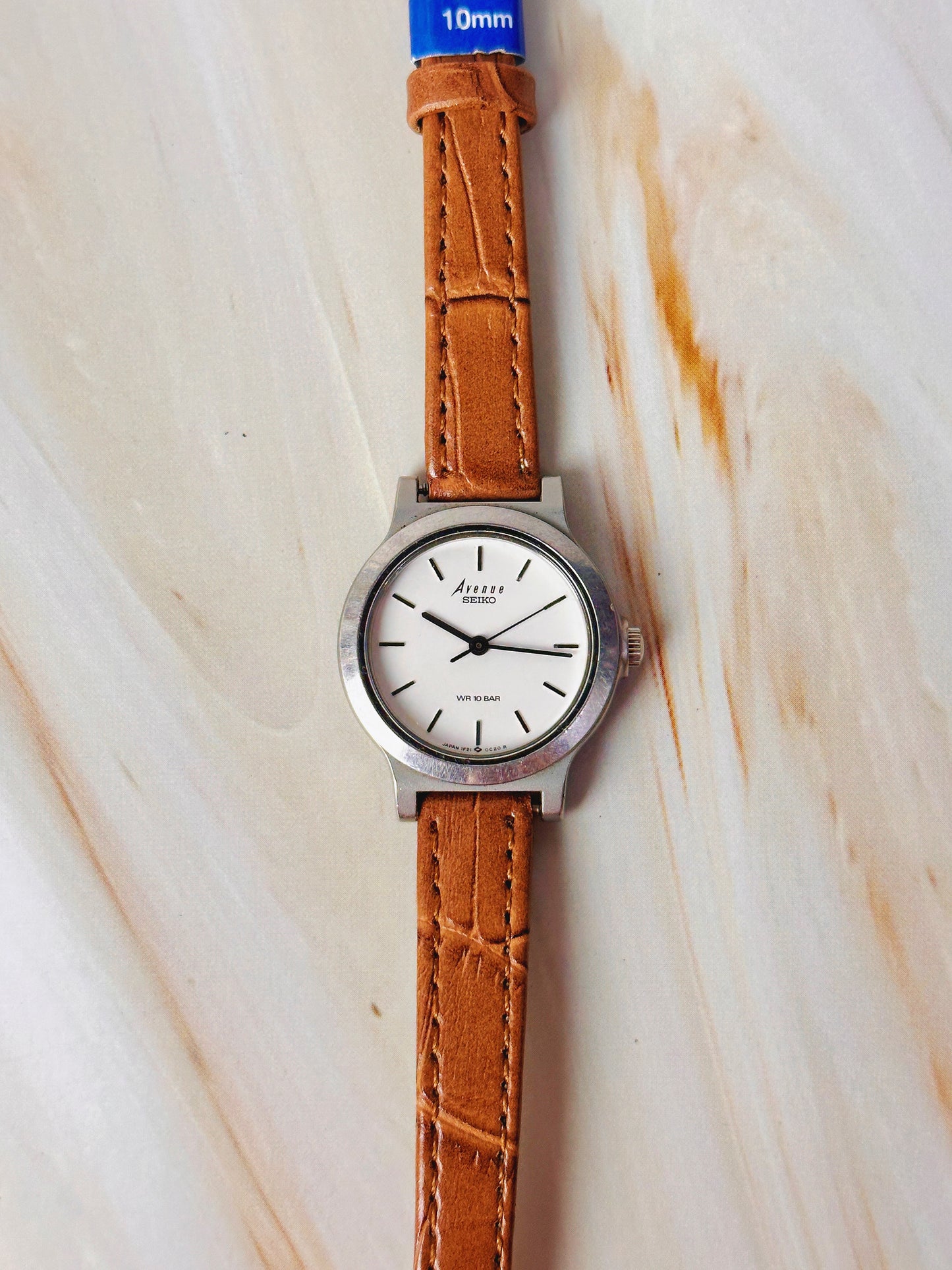 Seiko Avenue Women’s Stainless Steel Watch – White Dial – WR 10 BAR – Quartz – New Strap