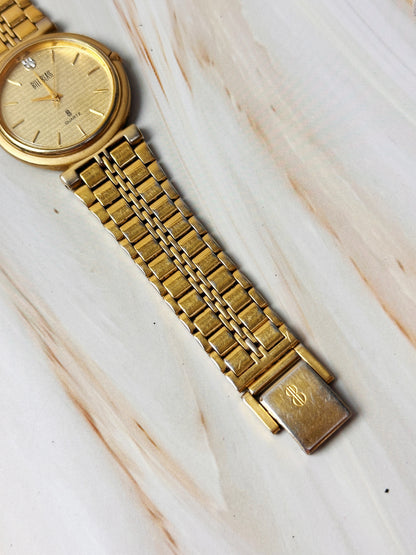 Bill Blass Women’s Watch – Gold Tone – Diamond Marker – Quartz – Vintage Dress Watch