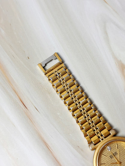 Bill Blass Women’s Watch – Gold Tone – Diamond Marker – Quartz – Vintage Dress Watch