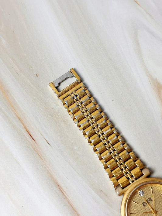 Bill Blass Women’s Watch – Gold Tone – Diamond Marker – Quartz – Vintage Dress Watch