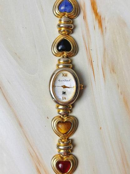 Gloria Vanderbilt Women’s Watch – Heart Link Bracelet – Mother of Pearl Dial – Quartz