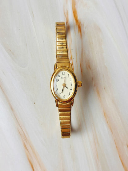 Timex Women’s Watch – Gold Tone – Oval Case – Expansion Bracelet – Quartz