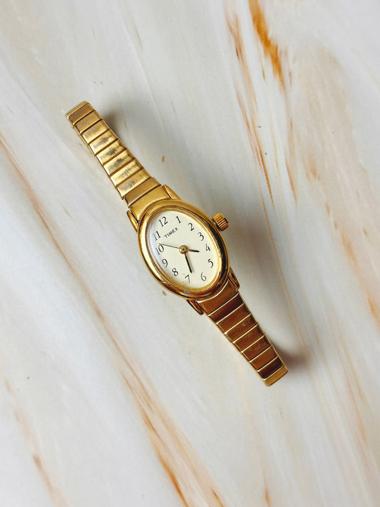 Timex Women’s Watch – Gold Tone – Oval Case – Expansion Bracelet – Quartz