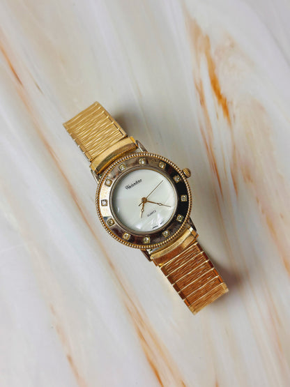 Valentino Women’s Watch – Gold Tone – Crystal Bezel – Quartz – Expansion Bracelet