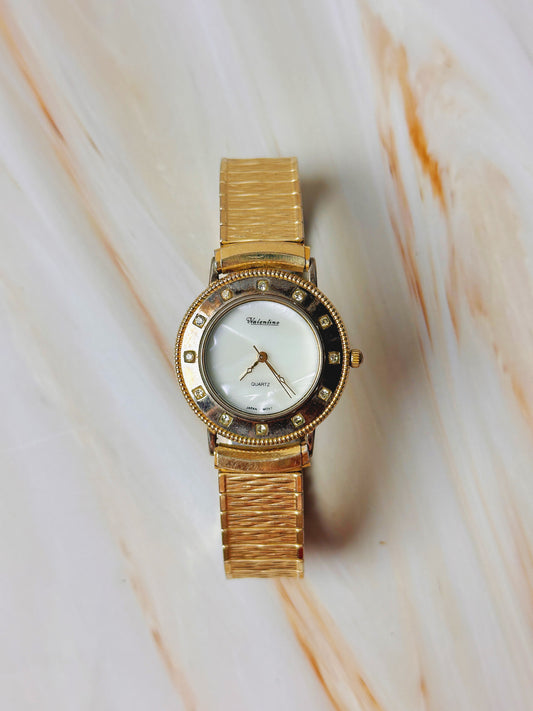 Valentino Women’s Watch – Gold Tone – Crystal Bezel – Quartz – Expansion Bracelet