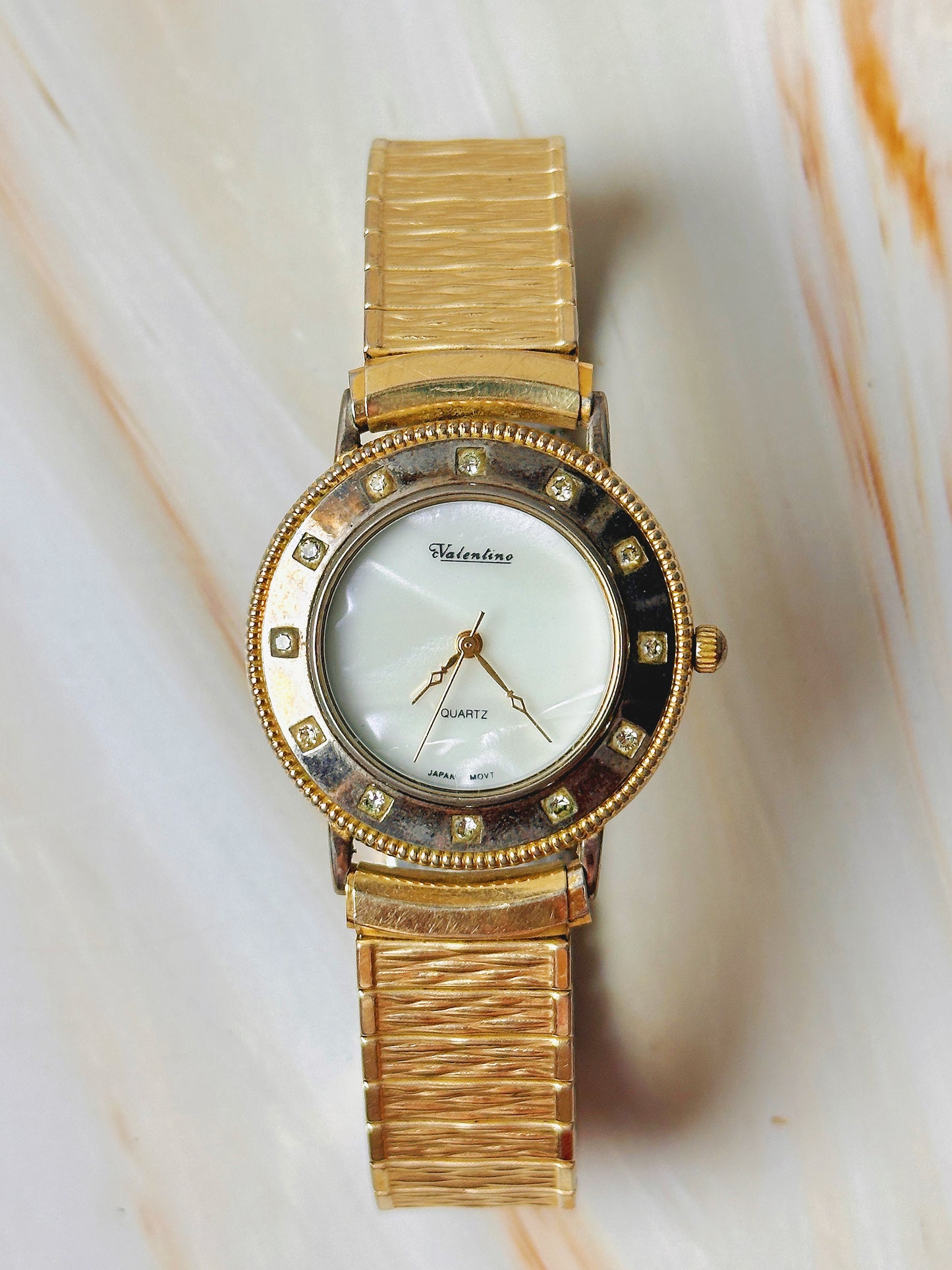 Valentino Women’s Watch – Gold Tone – Crystal Bezel – Quartz – Expansion Bracelet