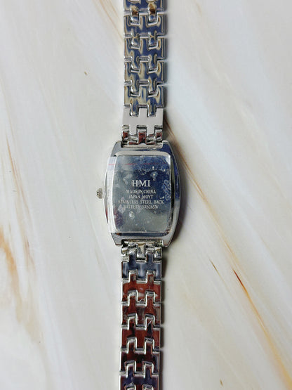 Ladies Dress Watch – Silver Tone – Crystal Bezel – Bracelet – With Box