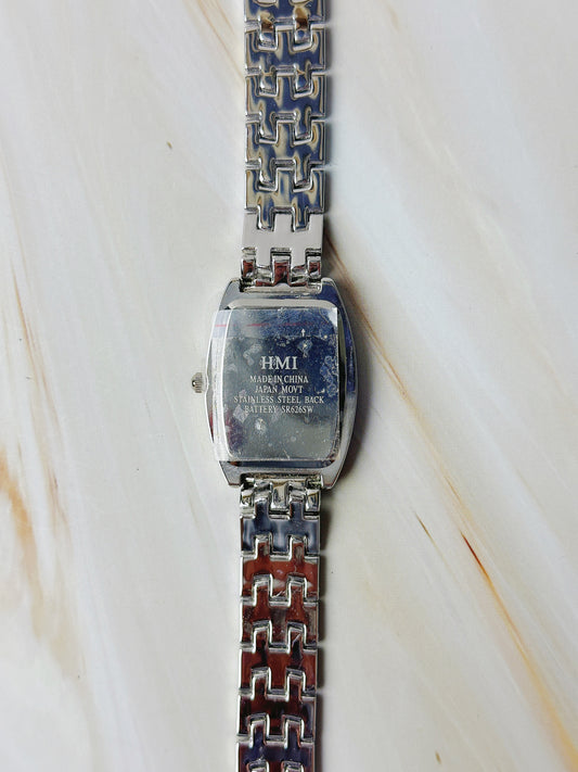 Ladies Dress Watch – Silver Tone – Crystal Bezel – Bracelet – With Box