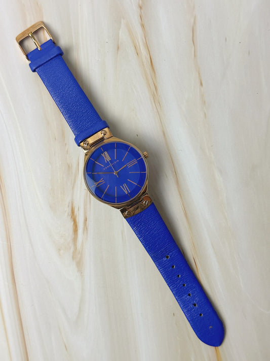 Anne Klein Ladies Watch – Blue Dial & Strap – Rose Gold Tone – Minimalist – With Box