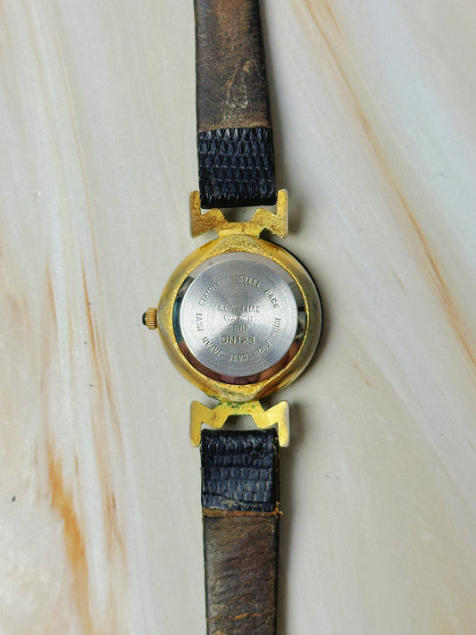 Vivani Ladies Quartz Watch – Blue Dial with Roman Numerals – Crystal Accents – Leather Strap