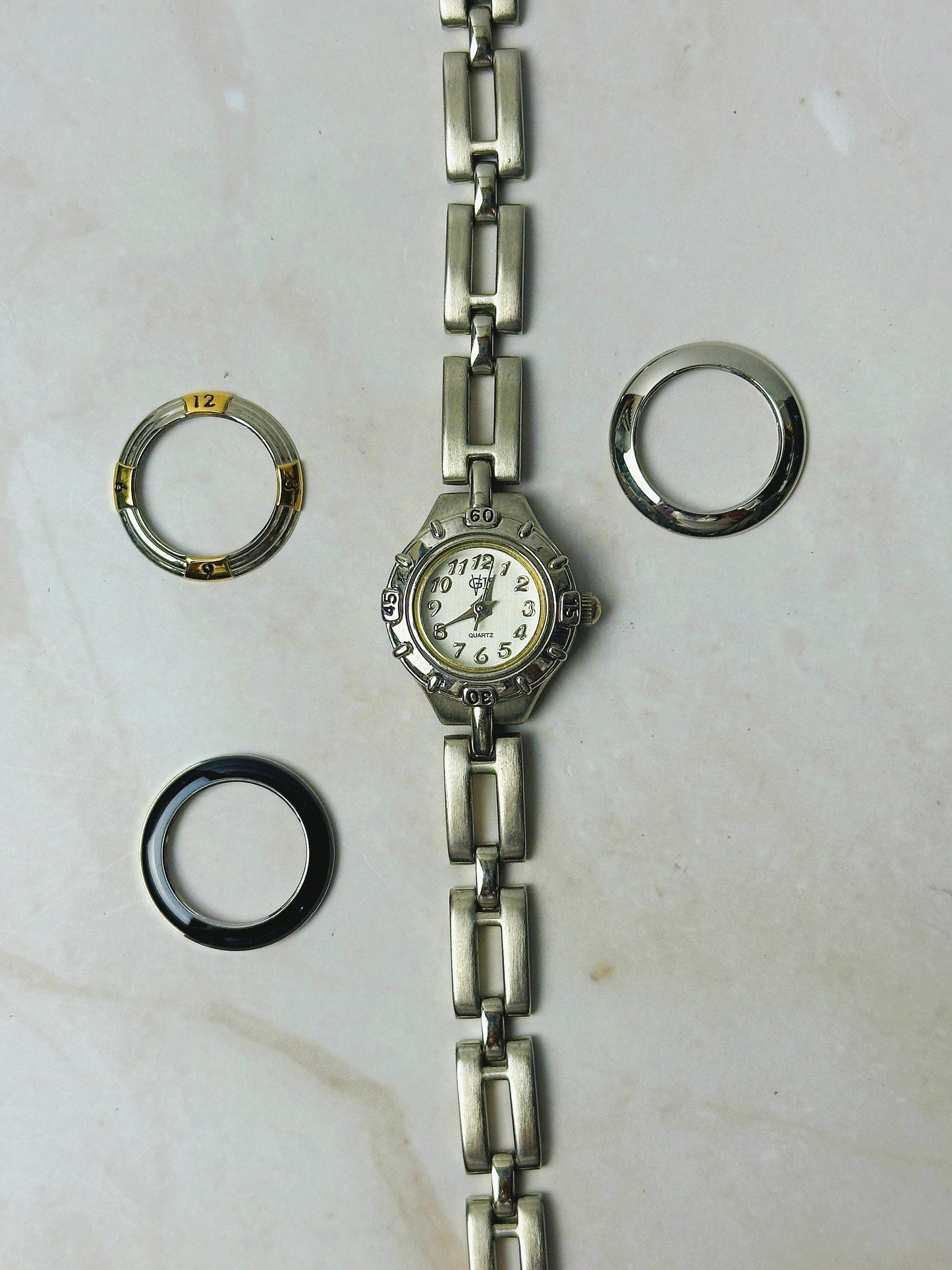 VG II Ladies Watch Set – Interchangeable Bezels – Stainless Steel Bracelet – Boxed