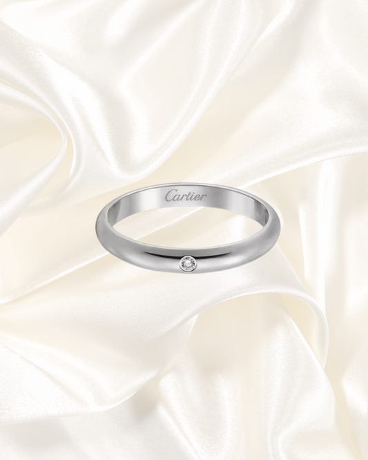 Cartier 1895 Wedding Band – Platinum, 2.6 mm with 1 Diamond