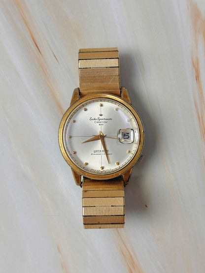 Seiko Sportsmatic Calendar 820 Vintage Automatic Watch – Gold Tone – Date – Diashock 17 Jewels